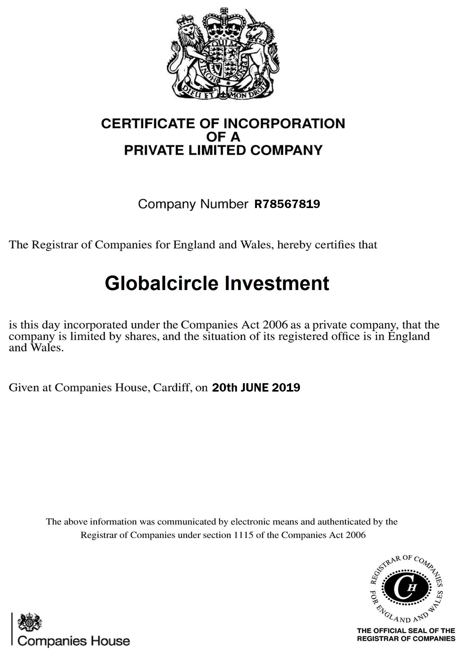 certificate